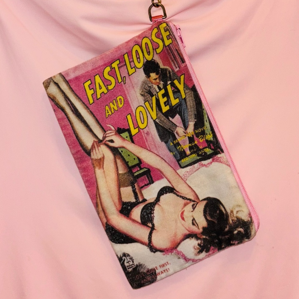 Handmade Vintage Pop Art 40’s 50’s Noir mini Bag Coin Purse